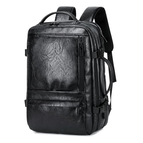 Carry On Backpack, 40L Expandable Travel Backpack with Laptop Compartment, Water Resistant Business Travel Bags Airline Approved for Men Women Weekend Trip (Black) - color: Black