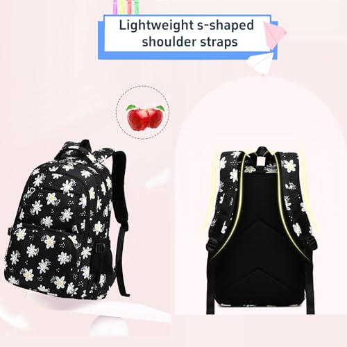 3Pcs Flower Daisy Backpack for Girls with Lunch Box Kids School Bag - color: 01 Purple 1
