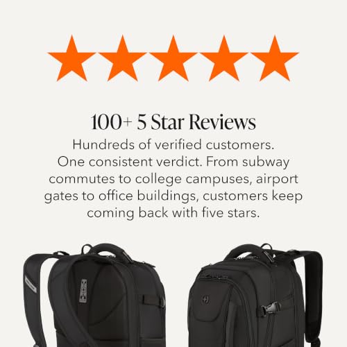 SwissGear Travel Tech Pro Laptop Backpack – Fits Laptops up to 16” – ScanSmart TSA-Friendly Backpack with Multiple Organizer Pockets – Black - color: Black, style: Travel Tech Pro