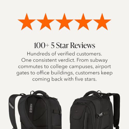 SwissGear Travel Tech Pro Laptop Backpack – Fits Laptops up to 16” – ScanSmart TSA-Friendly Backpack with Multiple Organizer Pockets – Black - color: Black, style: Travel Tech Pro