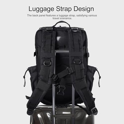 LHI Military Tactical Backpack for Men and Women 45L Army 3 Days Assault Pack Bag Large Rucksack with Shoe Compartment - color: 1.2 Shoe Compartment(black)