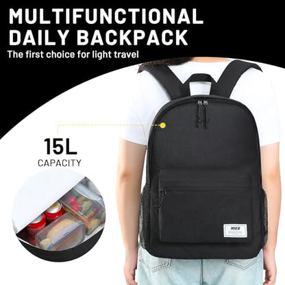 MIER Insulated Backpack Cooler Small Leakproof Lightweight Cute for Women Men to Work, Picnics, Camping, Park Day Trips, 15 L - color: Black