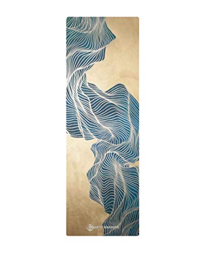 Shakti Warrior Natural Rubber Foldable Travel Yoga mat - Premium Printed Natural Eco-friendly Non-Slip Mat Great for Hot Yoga, Pilates, Workouts ( 72 inch x 24 inch x 1mm thick ) Wanderlust - Travel Edition