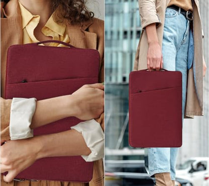 13 inch Laptop Sleeve Case for 13 inch New MacBook Air M4 A3240 2025/ M3 A3113/ M2 A2681/ M1 A2337 Computer Bag, Wine Red - color: Wine Red, size: 13.3-13.6 Inch