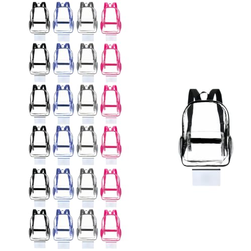 Bulk Clear Transparent Backpack (24, Multicolor, 17-Inch) - size: 17-Inch