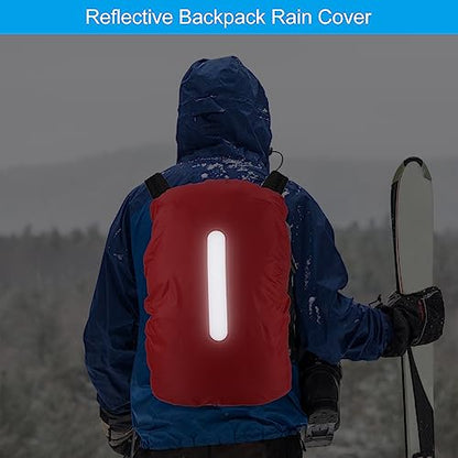 PATIKIL Waterproof Backpack Rain Cover, Non-Slip Backpack Cover with Vertical Reflective Strap Stay Dry for Hiking, Camping, Hunting - color: Red, size: Medium