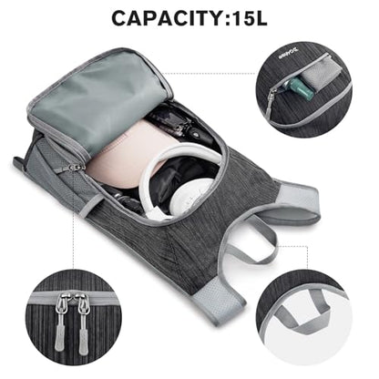 G4Free 15L Hiking Daypack Lightweight Travel Backpack Packable Outdoor Casual Foldable Shoulder Bag (Black) - color: Black