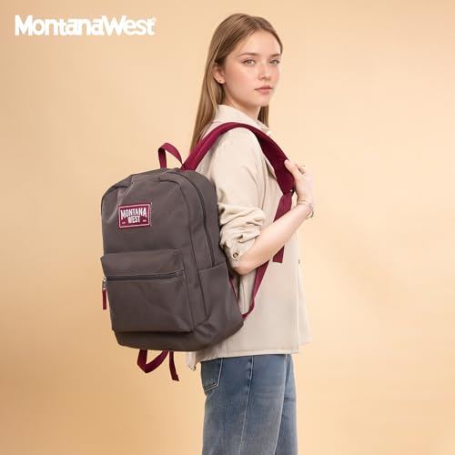 Montana West Backpack for Women Men 2 PCS Lightweight College Bookbags Casual Daypack Backpacks for Commute & Travel - color: Black & Army