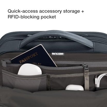 Incase A.R.C. Travel Backpack 38L – Expandable Carry On Luggage, Fits up to 17" Laptop – Butterfly Opening, Quick Access Pocket, Shoe Storage – Airplane Travel Essentials, Weekend Bag – Navy - color: Navy