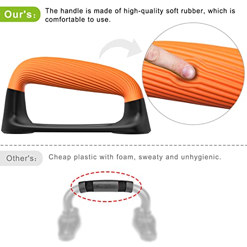 Kipika Push Up Bars, Pushup Stands With Thickened Soft Plastic Handle, Stable and Non-Slip Base, Pushup Handles Perfect for Floor Strength Training - color: A: Black & Orange