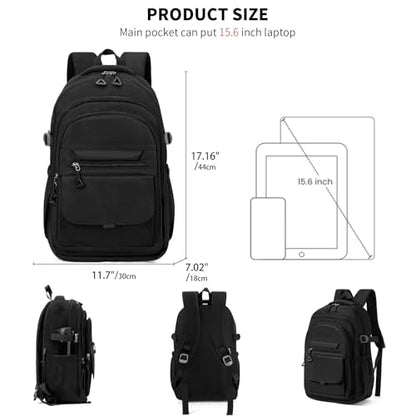 GAEKEAO Travel Backpack for Women Men,15.6 Inch Laptop Backpack Lightweight Casual Daypack Cute Bookbags for Work College Black - color: A02 Black