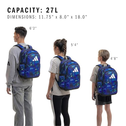 adidas Kids Affiliate Backpack – School Bag for Girls and Boys, 27L, Adi Haze Collegiate Navy/White, OSFA - color: Adi Haze Collegiate Navy/White