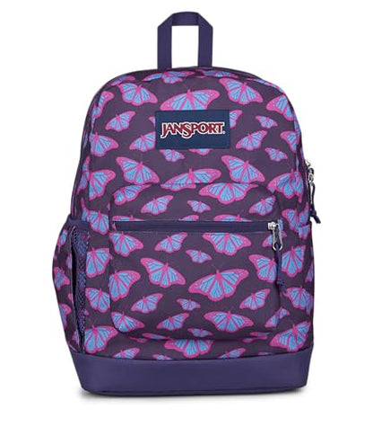 JanSport Cross Town Plus Backpack - Large Main Compartment, Side Water Bottle Pocket, 15-Inch Padded Laptop Sleeve - Flutter By Purple - color: Flutter By Purple