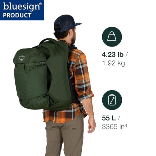 Osprey Farpoint 55L Men's Travel Backpack, Tunnel Vision Grey - color: Tunnel Vision Grey, size: 55L