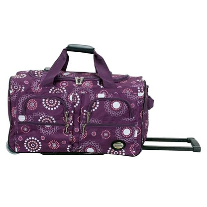 Rockland Rolling Duffel Bag, Black, 22" - color: Purple Pearl, size: 22"