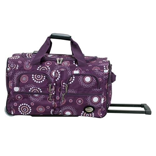 Rockland Rolling Duffel Bag, Black, 22" - color: Purple Pearl, size: 22"