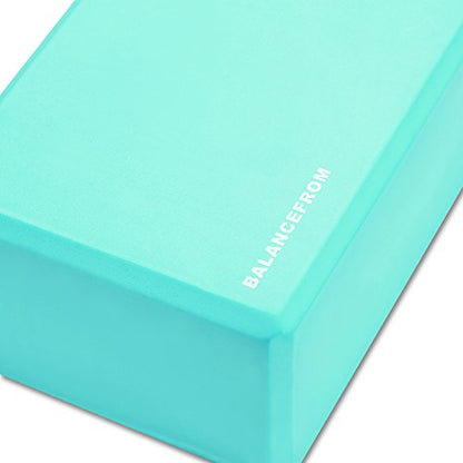 Fitvids Set of 2 High Density Yoga Blocks, 9"x6"x4" Each, Pair, Multiple Colors - color: Green