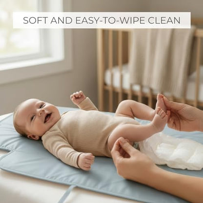 Portable Diaper Changing Pad - Soft and Easy to Clean Diaper Changing Mat for Babies - The Perfect Lightweight and Foldable Pad for Traveling - color: Blue
