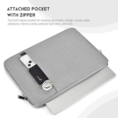 14 inch Laptop Sleeve Case for HP Lenovo Dell ASUS Acer Chromebook 14, HP Stream 14, Dell XPS 15, Inspiron 14, Lenovo ideapad 14, Asus Zenbook 14, Razer Blade 15 Water-Resistant Computer Bag -Grey - color: Grey, size: 14 inch