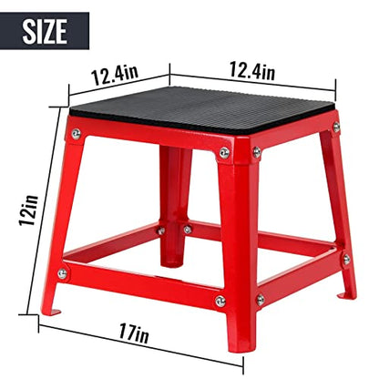Plyometric Platform Box, Plyometric Box Jump Set For Home Gym Training, Conditioning, Strength Training - color: 12'' Black