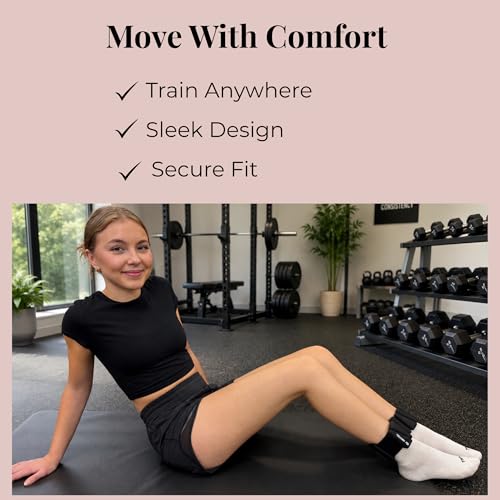 AMOYOU Wrist & Ankle Weights for Women – 2 lb Ankle Weights (Set of 2, 1 lb Each) | Arm Weights for Women | Leg Weights for Walking, Yoga, Cardio & Strength Training - color: Black
