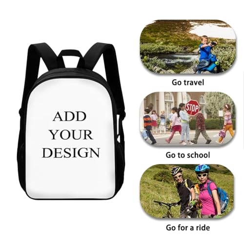 Add Your Design Backpack for Boys Girls Trendy School Backpack with Lunch Bag Pencil Case and Water Bottle Holder Kids Bookbag Daypack Novelty School Bags for Elementary Middle School - color: Add Your Design