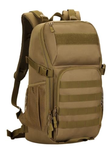HUNTVP Tactical Backpack Military MOLLE Backpack Hunting Rucksack Gear Assault Pack 25L WR - color: Brown-25l, size: 25L