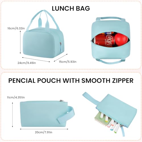 kadilong Set of School Backpack for Teen Girls Bookbag Middle High School College,Back Pack Women Mochila Escolar para Niñas,Blue - color: 3 Pack-blue, size: 15,6 inch