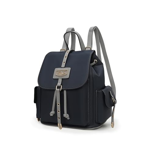 MKF Collection Travel Backpack for Women, Nylon Top Handle Travel bag Roomy Daypack Carry on Backpack by Mia K - color: Charcoal Grey