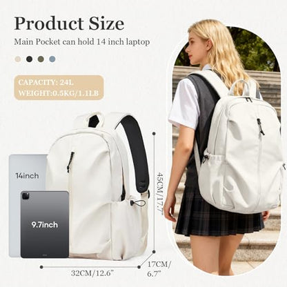 weradar Aesthetic College Backpack For Women Men,Fashion Student Bookbag,Classic High School Backpack For Teens - color: A3-beige