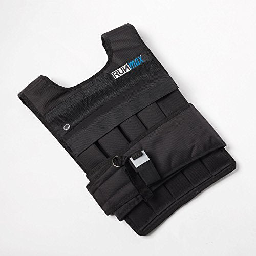 RUNmax 20LBS - 150LBS Adjustable Weighted Vest Wtih Shoulder Pads Option for Men and Women - size: 40 lbs WITH SHOULDER PADS