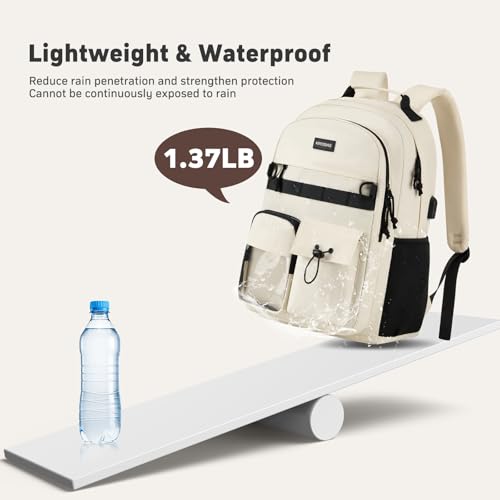 KROSIAS School Backpack for Women, 15.6 Inch Laptop Bookbag for Teen Girls Students College Backpacks with USB Charging Port for Business Work Travel Trip