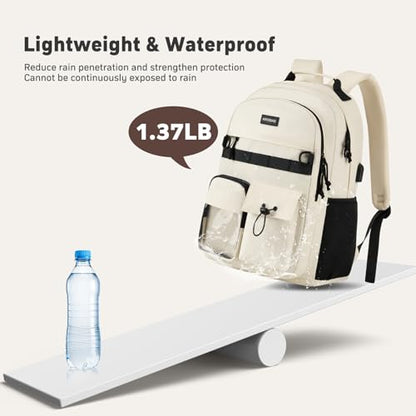 KROSIAS School Backpack for Women, 15.6 Inch Laptop Bookbag for Teen Girls Students College Backpacks with USB Charging Port for Business Work Travel Trip