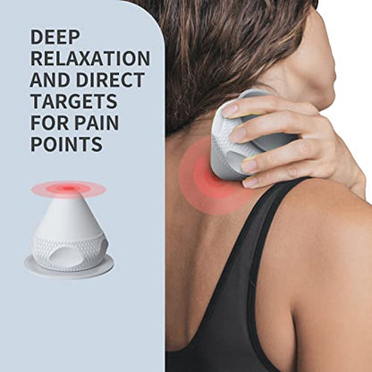Mountable Self-Massage Ball Handfree with Suction Cup,Deep Tissue Back Sore Muscle Knot Massager,Myofascial Release,Manual Massage Balls, Foot Plantar Fasciitis, Back Stress Relief - Gray - color: Gray
