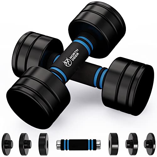 Northdeer Steel Dumbbells Adjustable Black Coated Weight Set with Foam Handles for Home Gym Workout - Strength Trainging for Men, Women (5lbs/10lbs/15lbs/20lbs) - style: 5lbs Pair (2×5lbs)