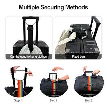 2 PCS Luggage Straps for Suitcase, Luggage Connector Straps,Multi-Functional Adjustable Durable Elastic Straps (Black) - color: Black