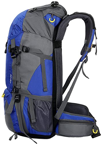 Esup 50L Hiking Backpack Men Camping Backpack with rain cover 45l+5l Lightweight Backpacking Backpack Travel Backpack - color: Sky Blue