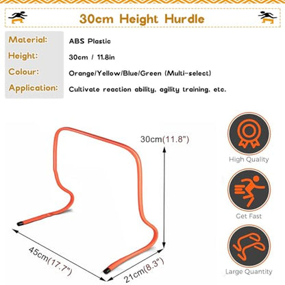 Mini Hurdles for Track and Field, 6" 9 12 16 20 24 Inch Speed Hurdles for Agility Training, Kids/Athletes/Basketball/Baseball/Soccer/Football Indoor Outdoor Sports Equipment(30cm/12in) - size: 30cm/12in