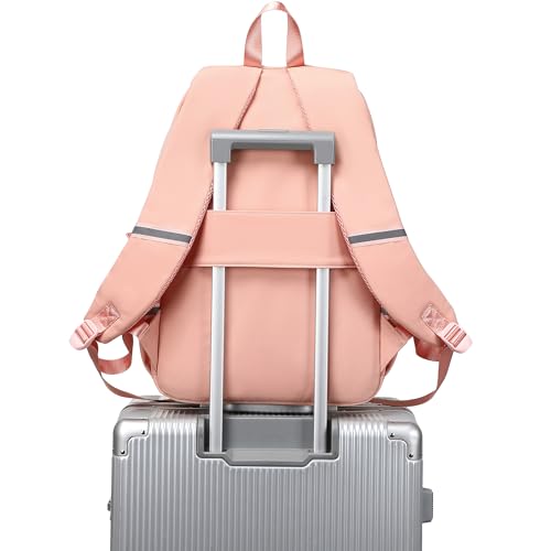 abshoo Big Student Laptop Backpack For College Women Middle High School Teen Girls Bookbag Travel Daypack (Peach Pink) - color: Peach Pink