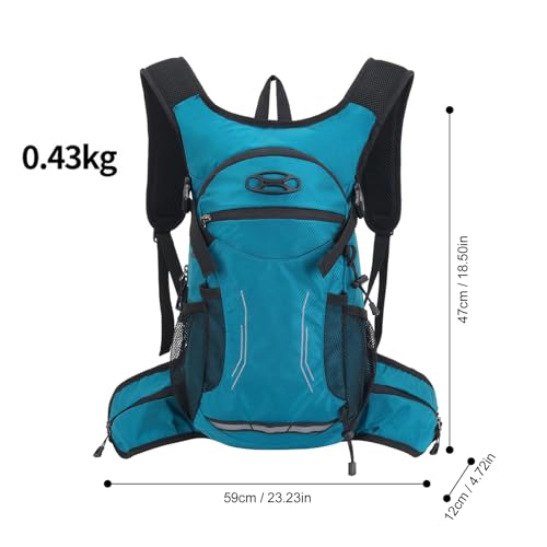 18L Hydration Backpack, Lightweight Breathable Hiking Backpack with Reflective Strips, for Riding Camping Running Commuting - color: Lake Blue