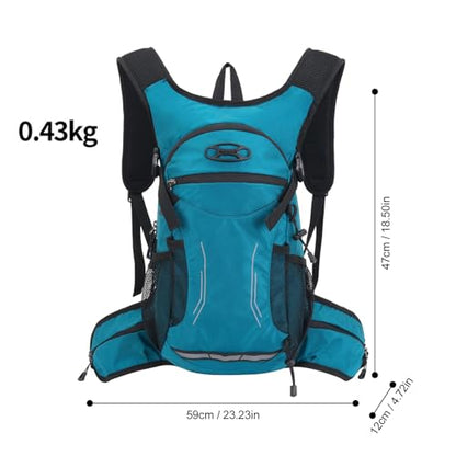 18L Hydration Backpack, Lightweight Breathable Hiking Backpack with Reflective Strips, for Riding Camping Running Commuting - color: Lake Blue