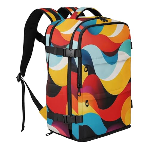 Travel Backpack with Shoe Compartment, 20L Large Capacity Laptop Backpack for Men Women, Brightly Colored Daypack for Traveling Hiking Carry On
