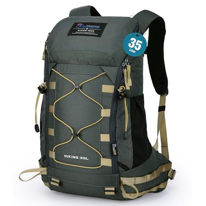 MOUNTAINTOP Hiking Backpack 35L Travel Backpack Lightweight Daypack for Men&Women Outdoor Camping - color: Grey-a