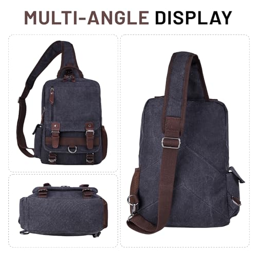 mygreen Canvas Cross Body Messenger Bag Shoulder Sling Backpack Travel Rucksack - color: Coffee, size: Large