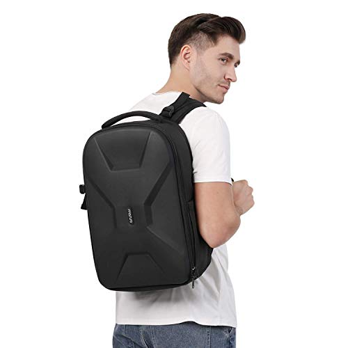 MOSISO Camera Backpack, DSLR/SLR/Mirrorless Photography Camera Bag 15-16 inch Waterproof Hardshell Case with Tripod Holder&Laptop Compartment Compatible with Canon/Nikon/Sony, Black - color: Black