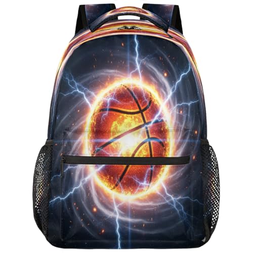 Basketball School Backpack Travel Bag for Men & Women - Lightweight Boys Girls Bookbag Daypack Fits 15.6 Inch Laptop for College Students, Middle High School, Teens