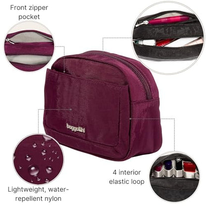 Baggallini Women's Pocket Cosmetic - Lightweight Bag - Travel Essentials Makeup Organizer - color: Mulberry, size: Small