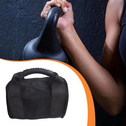 Kettlebell Sandbag Bag Only with Handle - Sand Weights Bag for Functional Fitness, Boxing, Bodybuilding (Sand Not Included) - color: Black