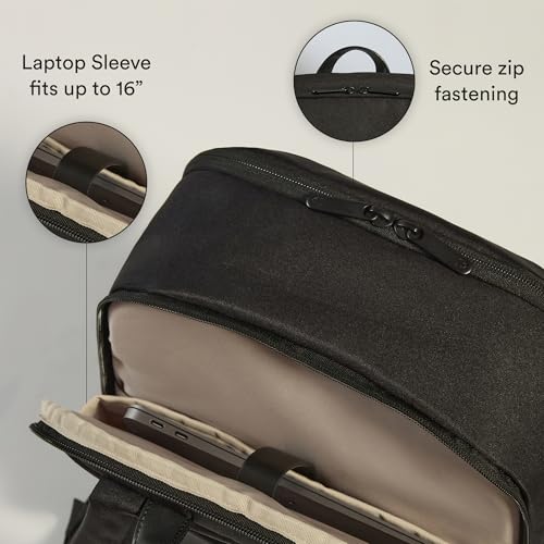 ANTLER - Urban Light Backpack, Rucksack with Laptop Pocket, Suitcase Sleeve, Travel, Work, Gym Bag for Men Women - Black - color: Black