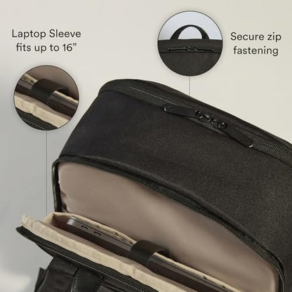 ANTLER - Urban Light Backpack, Rucksack with Laptop Pocket, Suitcase Sleeve, Travel, Work, Gym Bag for Men Women - Black - color: Black